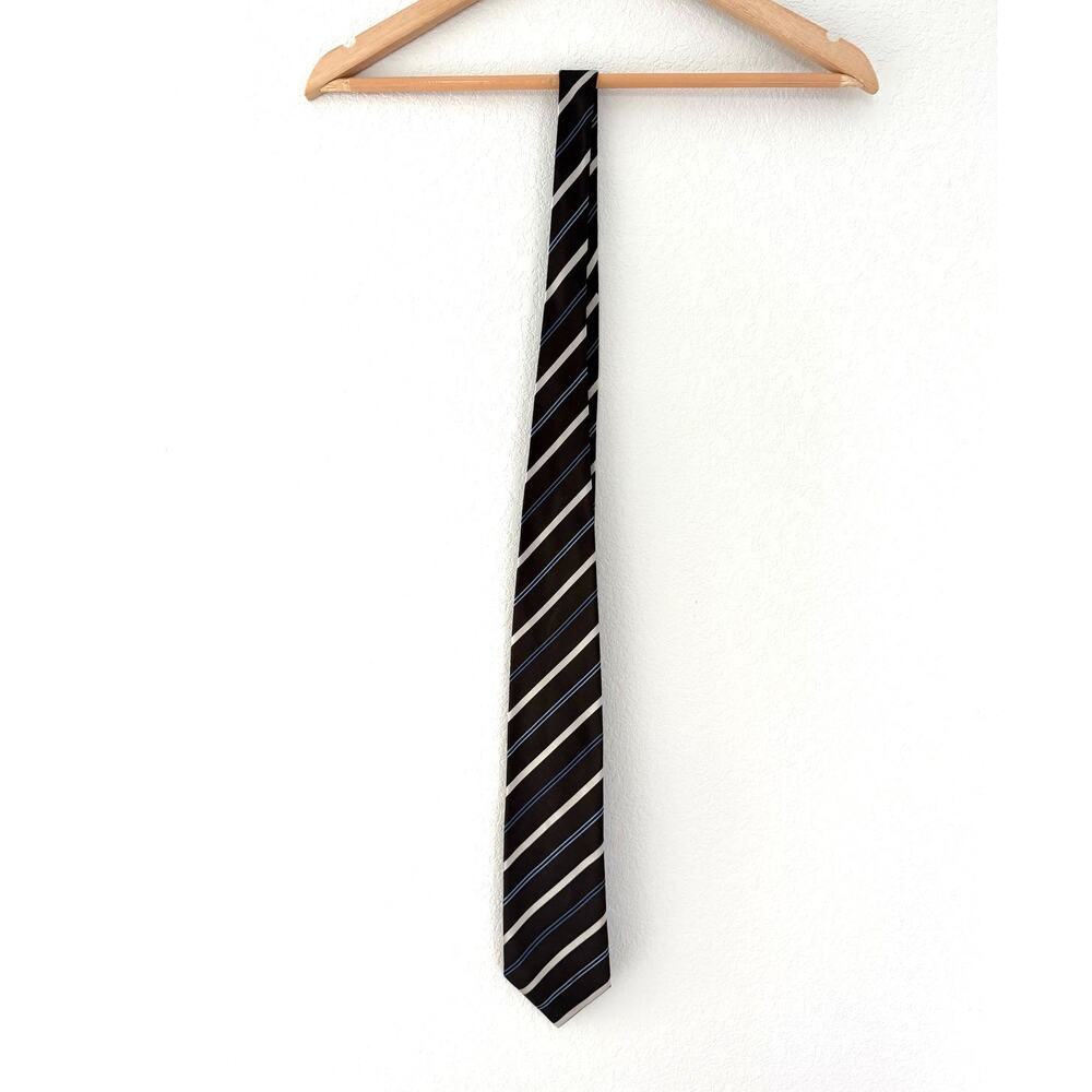 Banana Republic Brown Blue Striped Tie 100% Silk
